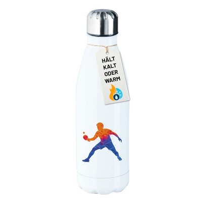Edelstahl-Trinkflasche Tischtennis bunte Silhouette Geschenkidee Tischtennis Ges