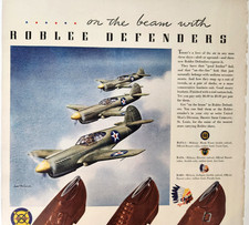 Curtiss P40 Warhawk WWII Roblee Shoe Co John McCoy Jr Vtg 1942 Ad Magazine Print