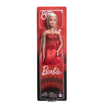 MATTEL  JGD25 Barbie Mattel 80th Anniversary Ruby Red Doll, NEU & OVP