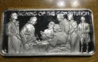 1oz Vintage 1975 Silver Bar American Greatest Events SIGNING OF THE CONSTITUTION