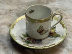 Herend Rothschild Butterfly China 2839 Demitasse Cup and Saucer VBO