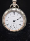 1891 Waltham 18s White Dial 58mm Model 1883 Crescent Silverode Mens Pocket Watch