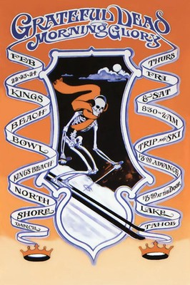 Grateful Dead Morning Glory Ski Dance Lake Tahoe Poster 24x36