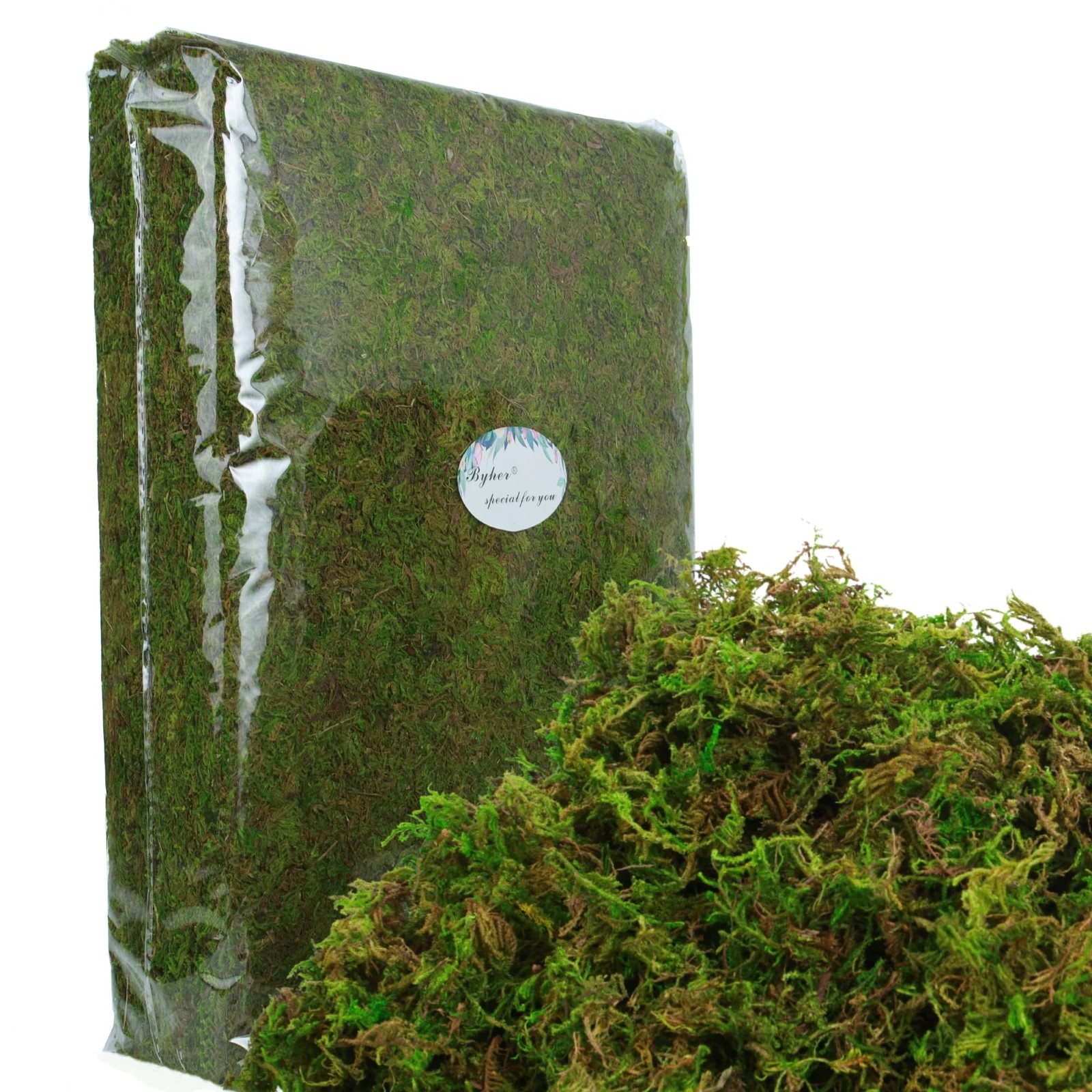 35oz (2.18 Pounds) Green Artificial Moss for Indoor Crafts, Fairy Gardens, Ta...