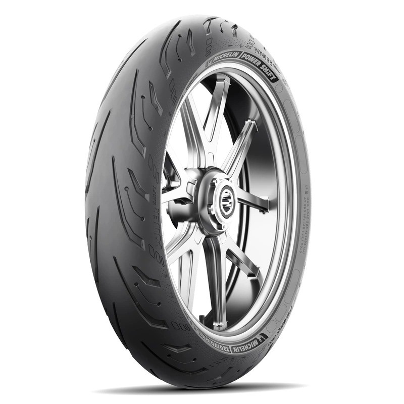 Pneu avant MICHELIN POWER SHIFT 120/70 R 15 au grip maximal sur sol mouillé