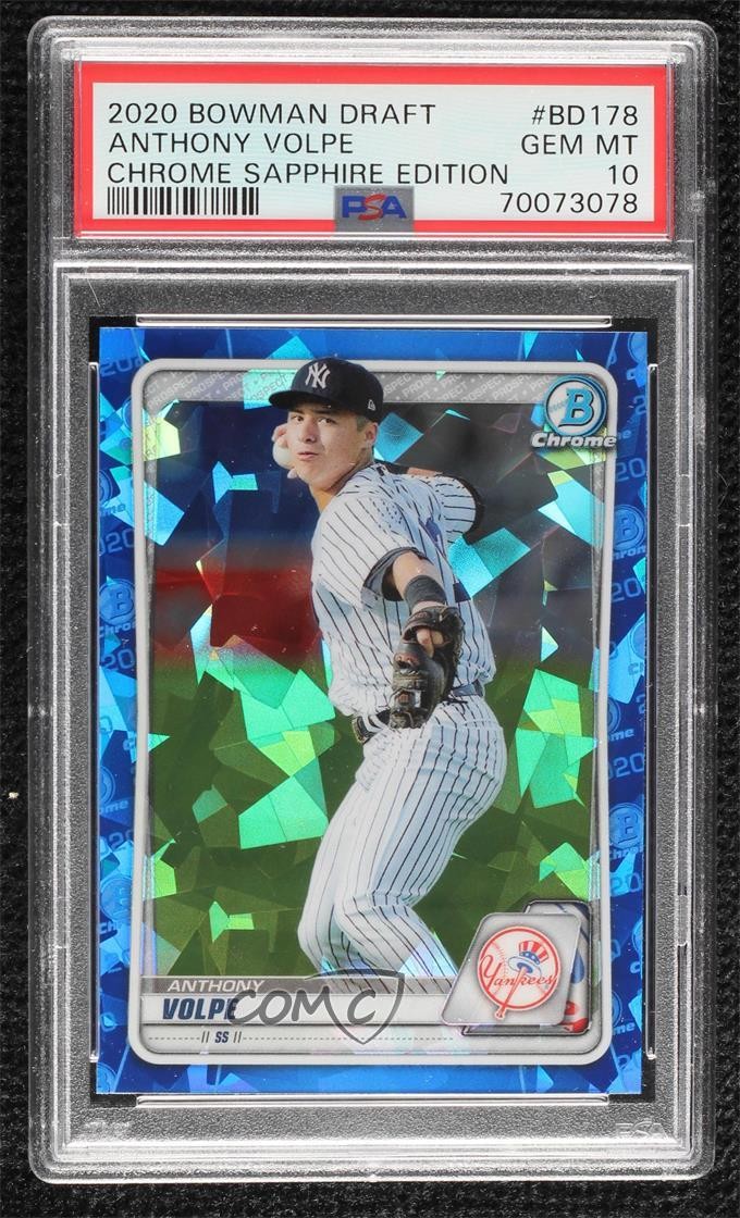 2020 Bowman Chrome Draft Sapphire Edition Anthony Volpe PSA 10 GEM MT gh4