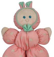 Fisher Price Slumber Babies Vintage Stuffed Plush Doll Blue Eyes Pink Body