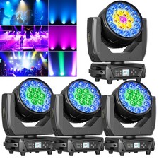 4PCS 19x20W LED RGBW 4-in-1 Zoom Moving Head Stage Light Beam DJ Party Xmas DMX