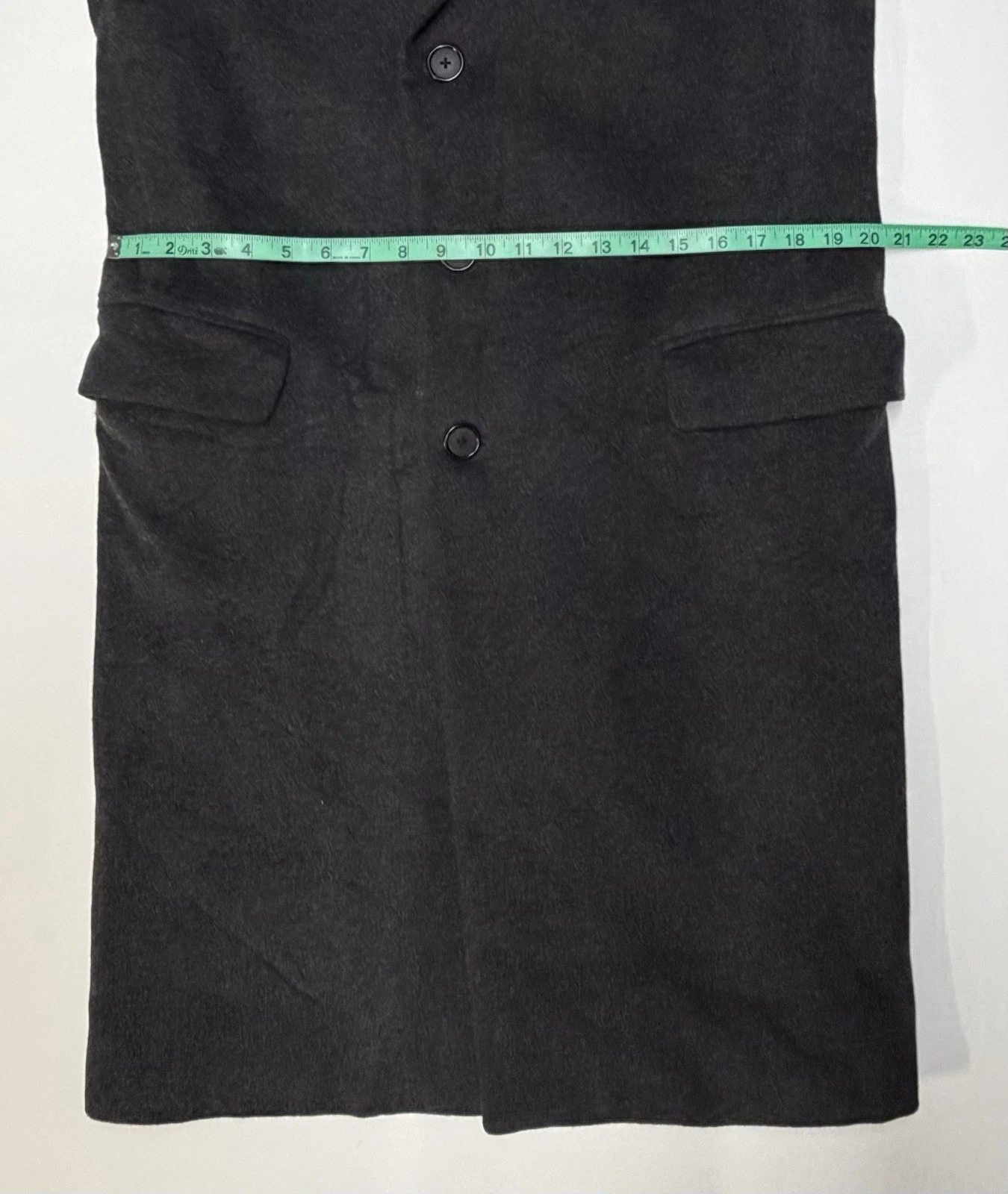 Vintage Stafford Executive Single Breast Black Overcoat Sz 38 Cashmere Wool EUC - product detail image 12