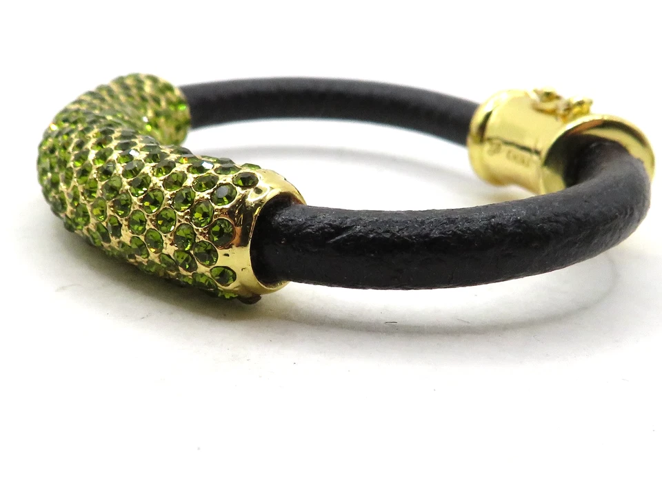 2pc LOT OF VINTAGE JOAN BOYCE  BRACELETS w/ YELLOW & GREEN RHINESTONES - Image 3 of 4