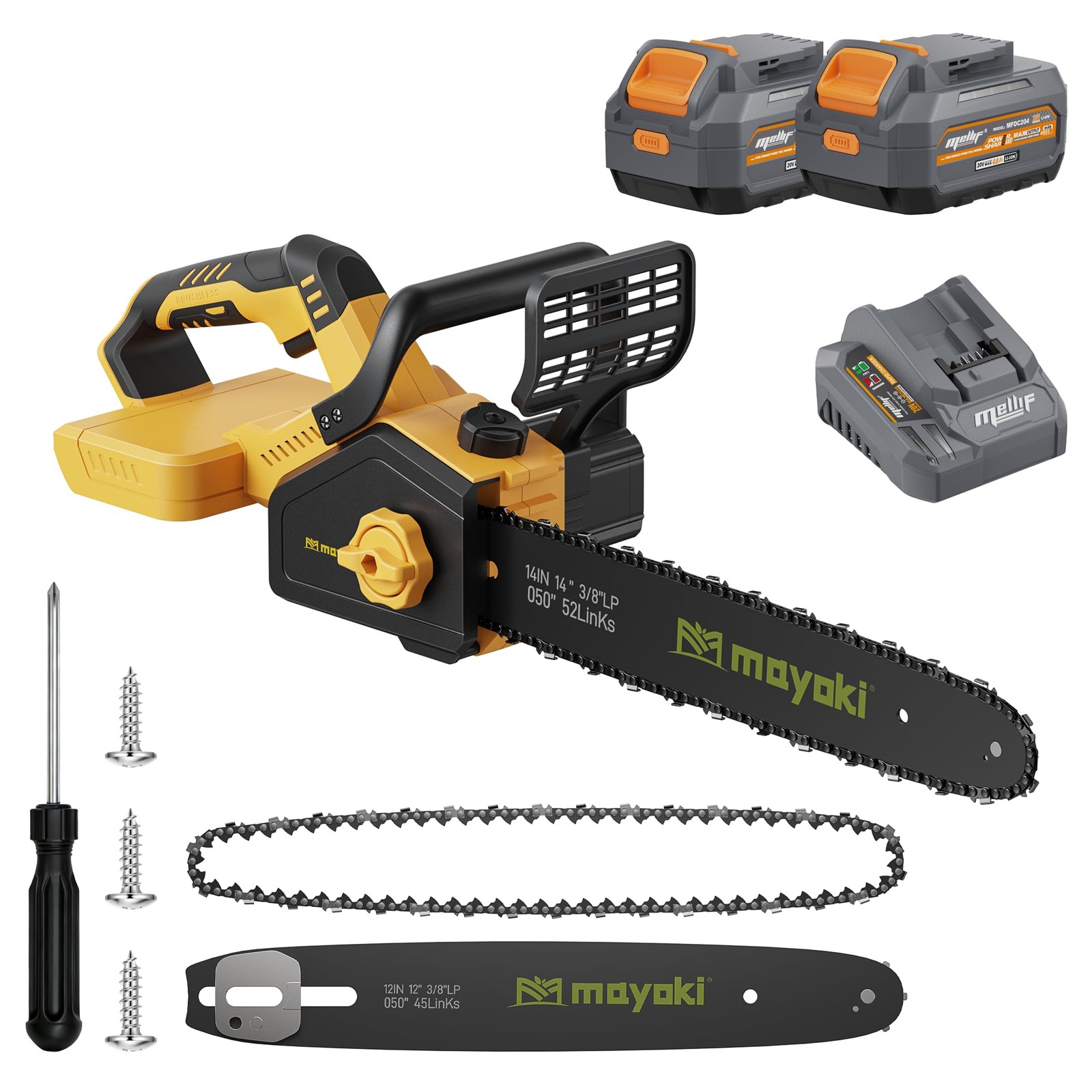 Cordless 40V 14" Chainsaw Compatible with Dewalt 20V MAX Bat