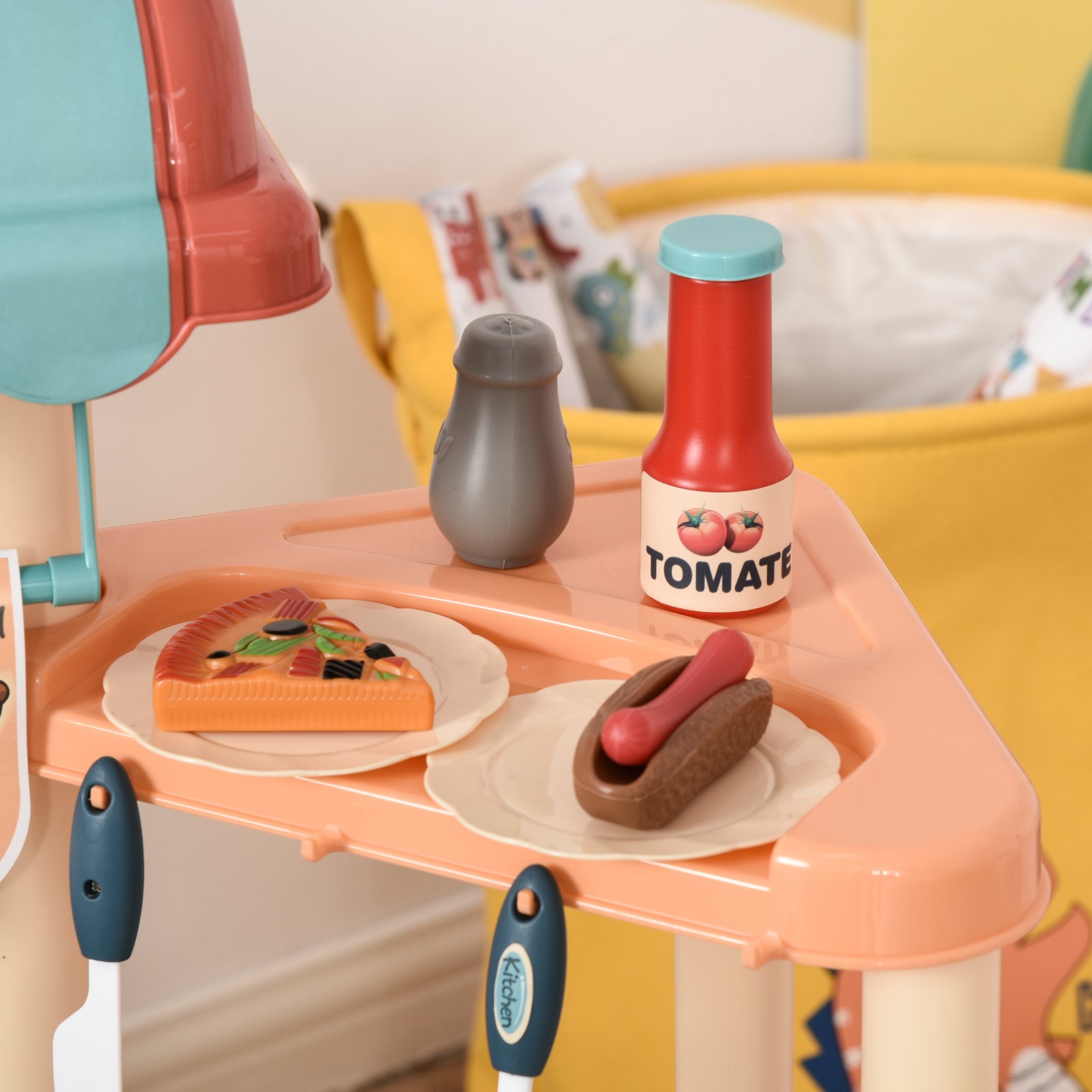 как выглядит Kids Kitchen with Accessories, Cash Register, Play Food, Wheels for kids 3-6 фото