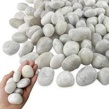 45LB White River Rocks, High Polished Pebbles, 1–2 Inch Decorative Rocks for Gar