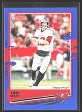 Tom Brady 2020 Donruss Press Proof Blue #230b White jersey Tampa Bay Buccaneers