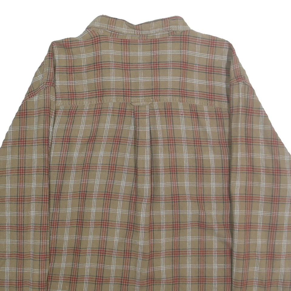 CHAPS Hommes Beige & Rouge à Carreaux Coton Chemise 2XL Décontracté Long Manche - Photo 4/4