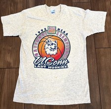 1995 UConn Lady Huskies NCAA National Champions Vintage T-Shirt Large Gray
