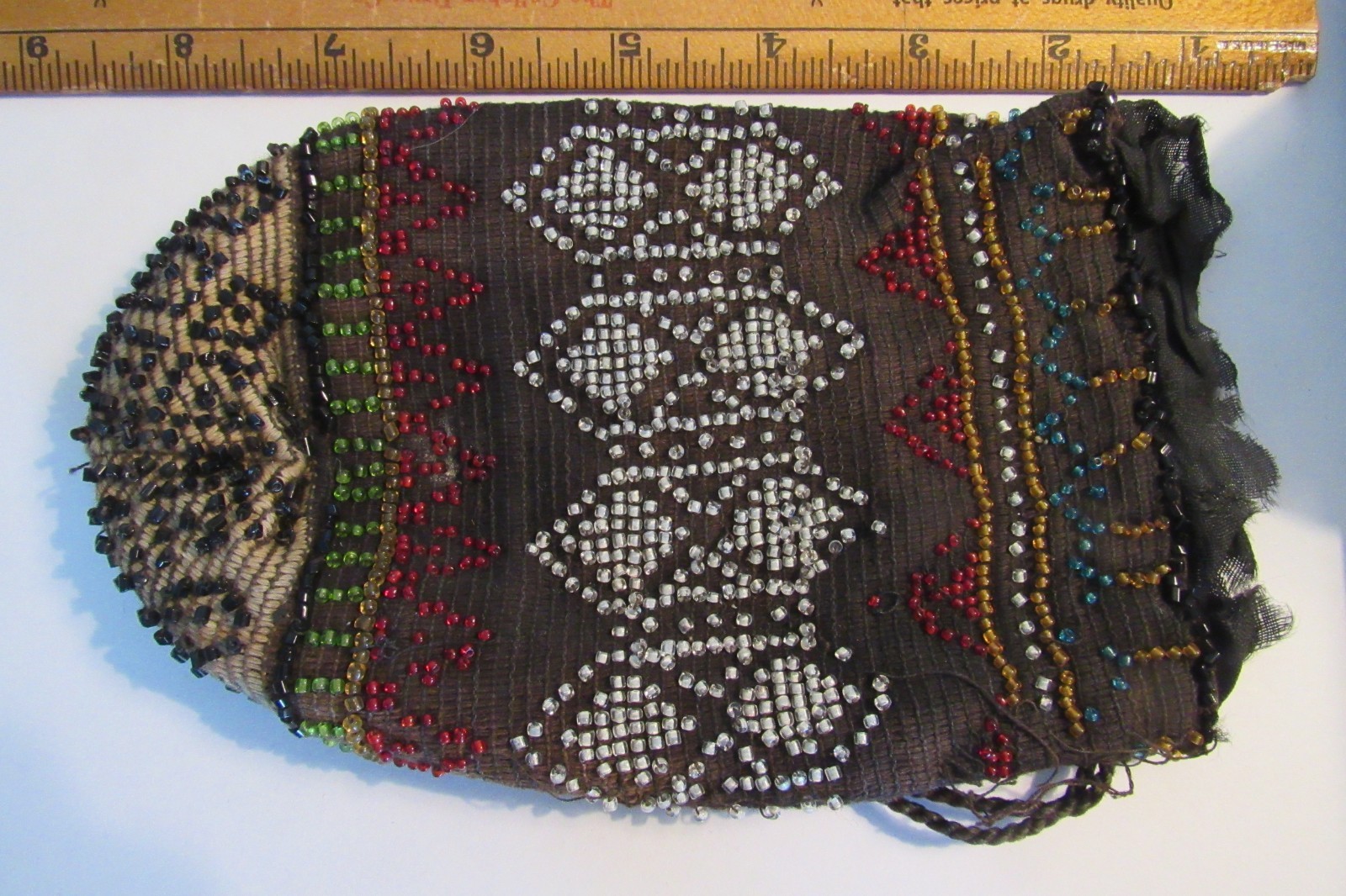 Beaded Draw String Purse - image 1