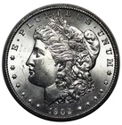1902-S Morgan Silver Dollar, RARE Nice, White Lustrous Gem BU+ Key Date