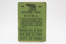 Nuovissima Pianta di Roma 1919 Antique Map of Rome w/Map Some Tears and Wear
