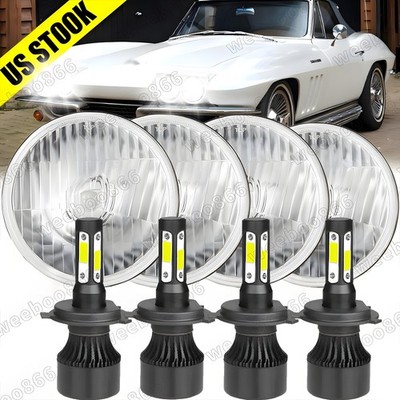 4PCS 5 3/4'' 5.75'' LED Headlights Hi/Lo Beam Lamp For Chevy Corvette C3 68-82 A++