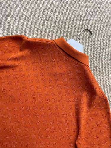 ¡NUEVO SIN ETIQUETAS! AUTÉNTICA Camisa de Algodón Pointelle Monograma LOUIS VUITTON Naranja, Talla S - Imagen 11 de 24