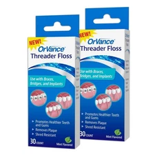 OrVance Threader Floss For  Braces, Bridges, and Implants (PACK OF 2)