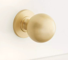 SIGNATURE HARDWARE 1" Rodino Solid Brass Round Cabinet Knob - Satin Brass
