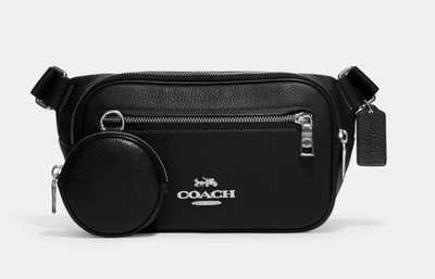 Coach Unisex Black Elias Refined Pebble Leather Belt Bag (CJ507