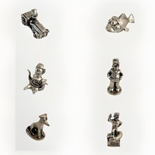 2001 The Simpsons Monopoly Board Game Replacement Pieces 6 Metal Pewter Tokens