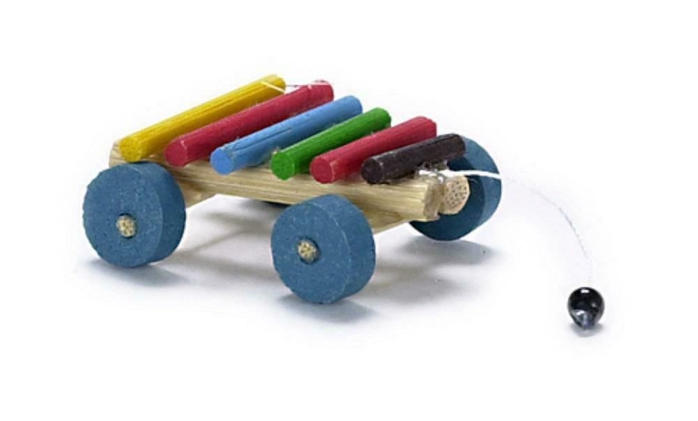 Dolls House Pull Along Xylophone Miniature 1:12 Scale Nursery Toy Shop Accessory