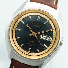 *N MINT* Vintage 1972 SEIKO Lord Matic 5606-7240 Automatic Black 35mm Mens Watch