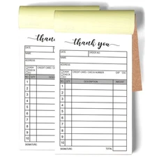 2 Packs 50-Set Thank You Receipt Book, Carbon Duplicate Copy Sales Receipt Fo...