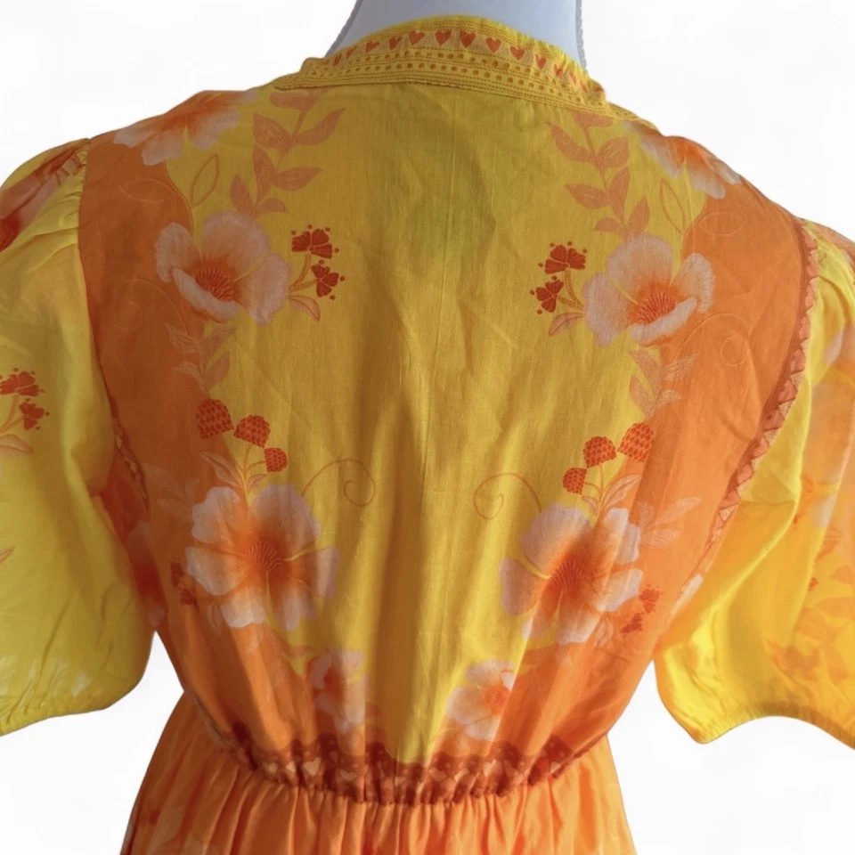 Farm Rio x Anthropologie S Short-Sleeve Tiered Midi Dress Maxi NWOT - Image 4 of 4