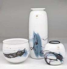 Holmegaard Denmark Vintage ATLANTIS  Glass Vase Michael Bang  10"