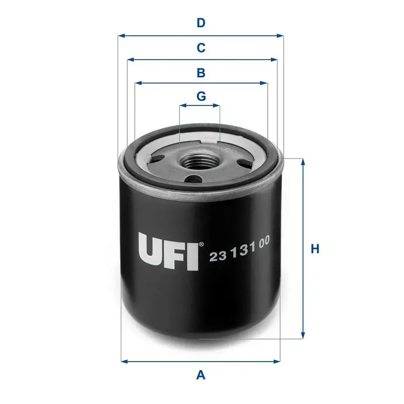 UFI 23.131.00 Filtro olio Filtro ad avvitamento, con una valvola di non ritorno - Immagine 2