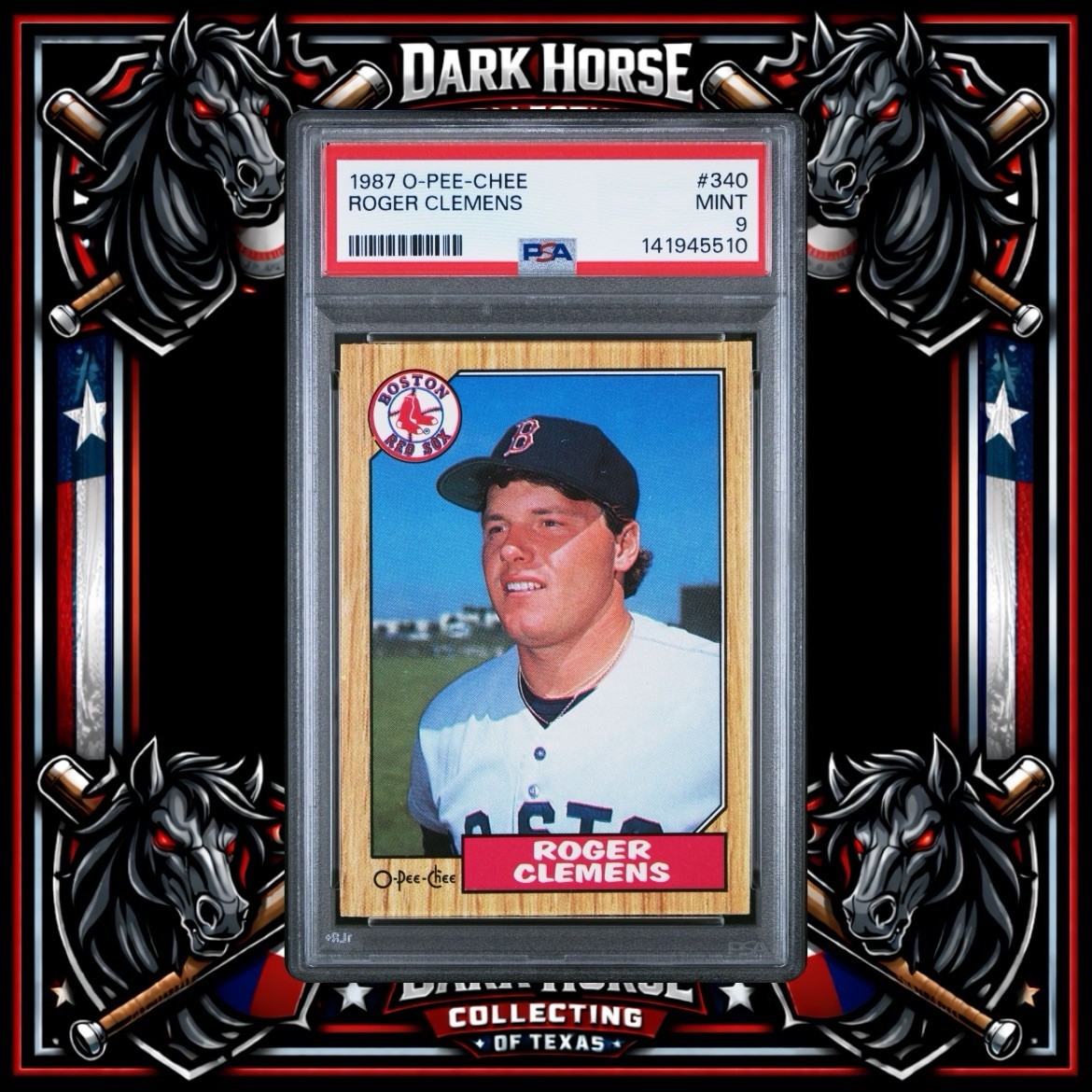 1987 O-Pee-Chee Roger Clemens #340 PSA 9 Mint Red Sox