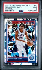 2023 PANINI HOOPS PREM STOCK ICE PRIZM #50 TERQUAVION SMITH PSA 9