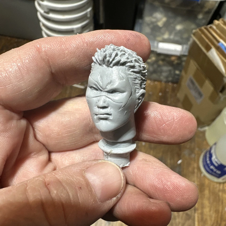 Mego FTC Zica FM 蝙蝠侠达米安·韦恩·罗宾定制头适用于 8 英寸可动人偶 1/9 — 第 3/4 张图片