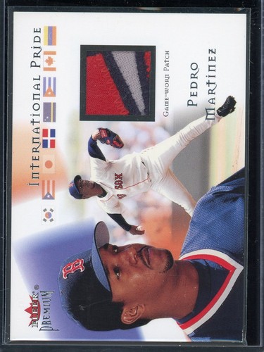 2002 Fleer Premium Pedro Martinez International Pride Patch #/75 Red Sox