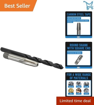 1/8'' Carbon Steel NPT Pipe Tap and R HSS Drill Bit Set for Threading
