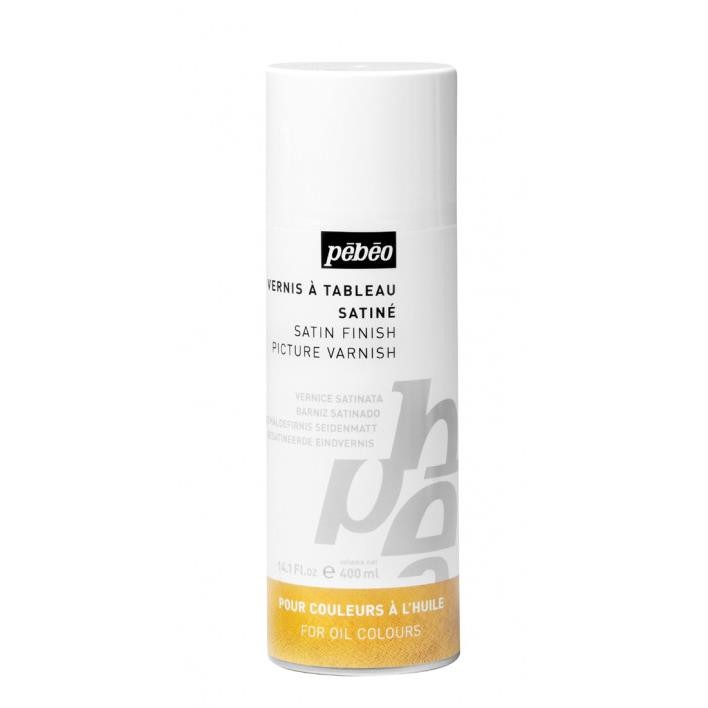 Pébéo vernis spray pour peinture à l'huile et acrylique aérosol satiné 400ml