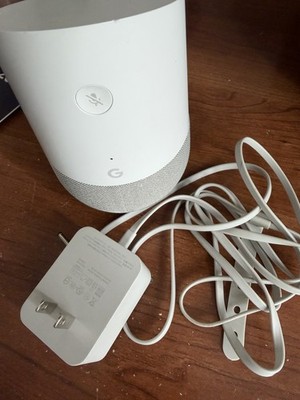 Google Home Smart Assistant Home Voice Activated Speaker WiFi  /White Power Cord