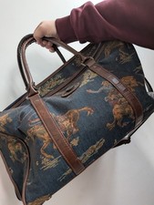 Vintage Carlton International cowboy themed tapestry holdall carry case.