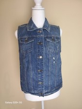 Mossimo Supply Co. Men's Blue Distressed Button Lightweight Vest Size M