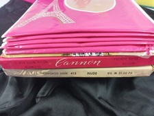 HANES 415 1 PR SZ 9.5 8 PRS SZ 11 VTG FLAT KNIT GARTER NYLON STOCKINGS MINT