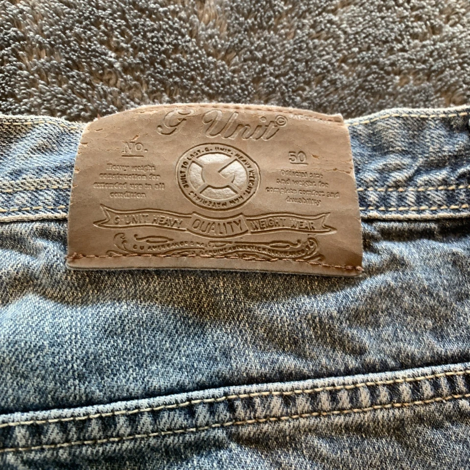Pantalones Cortos Jean De Colección G-Unit Talla 40 Azul Suelto Y2K Años 90 Patinador Bordado Foto 4 de 4