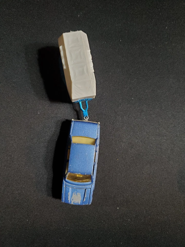 (1279) Majorette Peugeot 604 bleu 1:60 + van - Photo 2/4