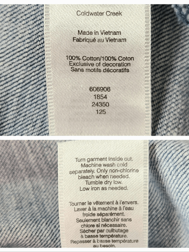 Coldwater Creek Womens Denim Shirt 1X Embroidered Grandma Button-Down  - Picture 5 of 7