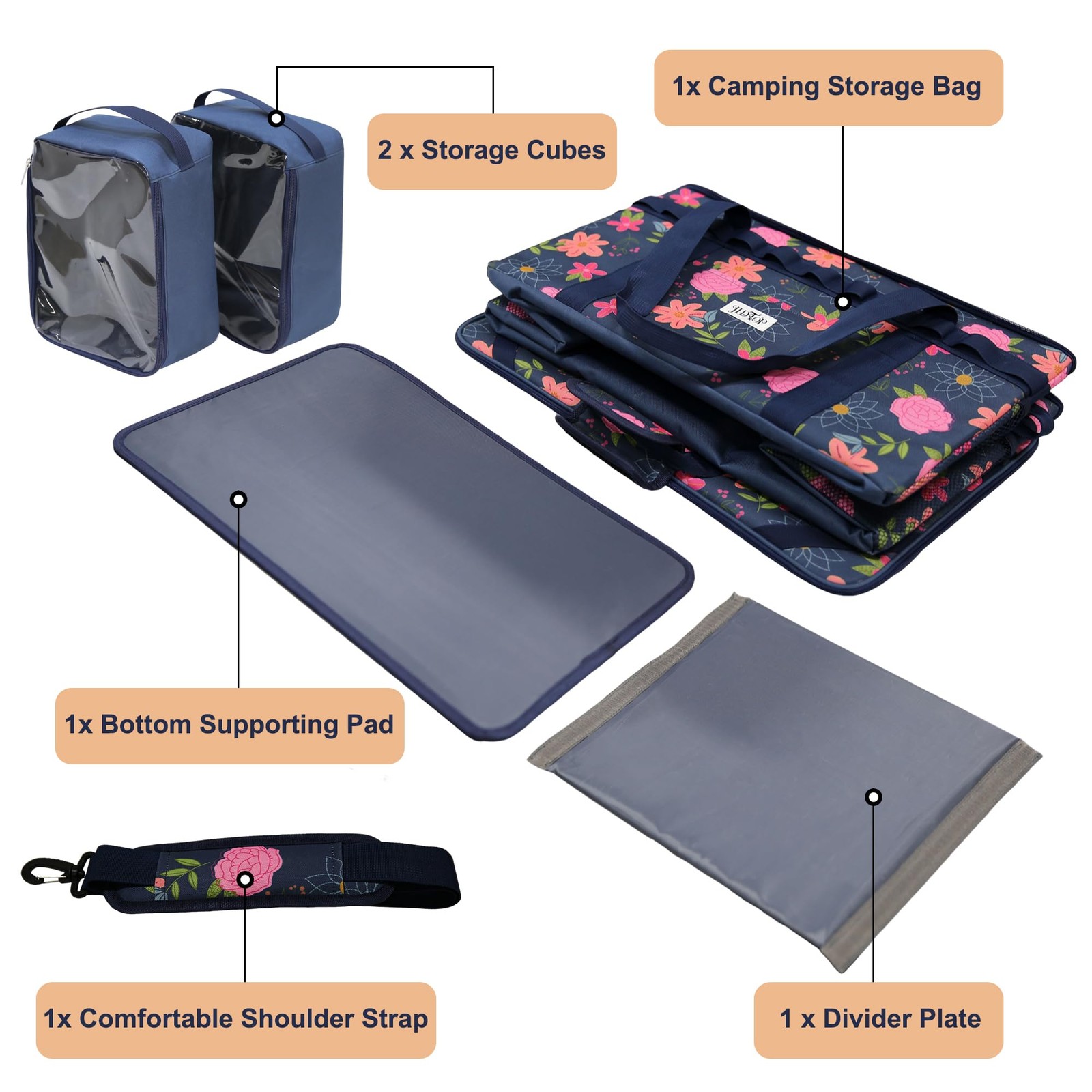 Camping Gear Organizer, 2Pcs Packing Cubes with Carrying Bag for Kitchen Supp... image 3