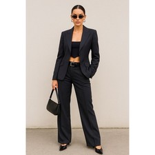 Dolce & Gabbana D&G Y2K Black Pink Pinstripe Blazer 38 Tailored Satin Lined